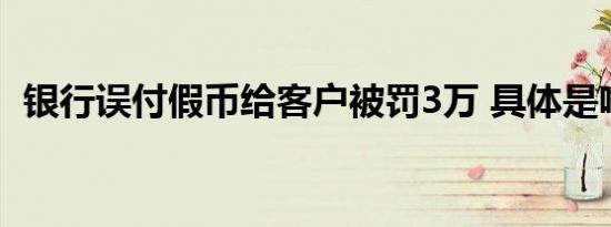 银行误付假币给客户被罚3万 具体是啥情况