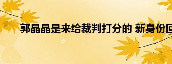 郭晶晶是来给裁判打分的 新身份回归