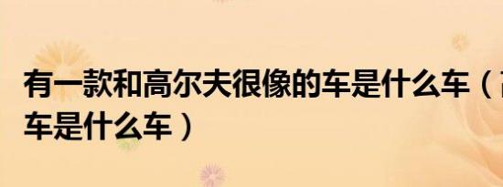 有一款和高尔夫很像的车是什么车（高尔夫汽车是什么车）