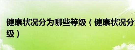 健康状况分为哪些等级（健康状况分为几个等级）