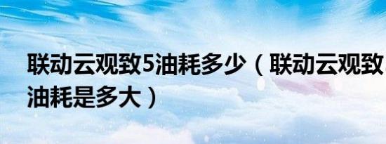 联动云观致5油耗多少（联动云观致5百公里油耗是多大）