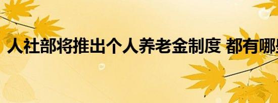 人社部将推出个人养老金制度 都有哪些规定