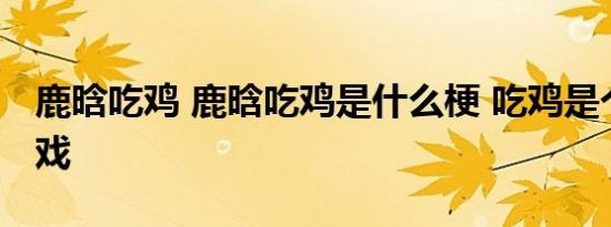 鹿晗吃鸡 鹿晗吃鸡是什么梗 吃鸡是个什么游戏