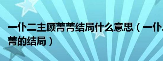 一仆二主顾菁菁结局什么意思（一仆二主顾菁菁的结局）
