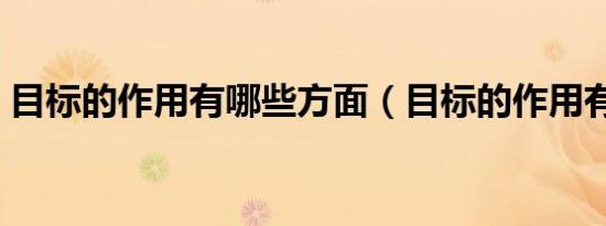 目标的作用有哪些方面（目标的作用有哪些）
