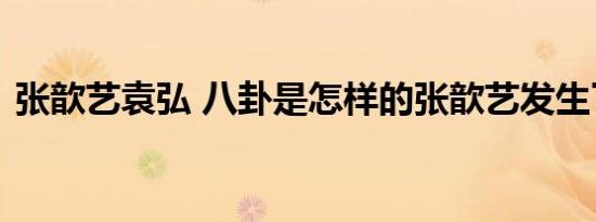 张歆艺袁弘 八卦是怎样的张歆艺发生了什么