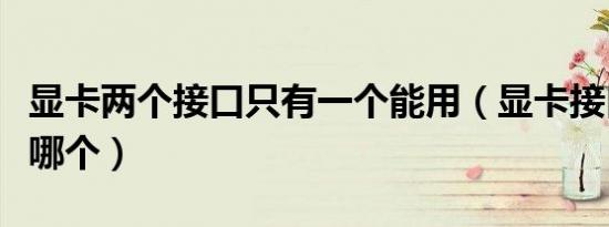 显卡两个接口只有一个能用（显卡接口两个接哪个）