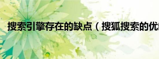 搜索引擎存在的缺点（搜狐搜索的优缺点）