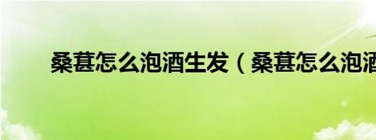 桑葚怎么泡酒生发（桑葚怎么泡酒）
