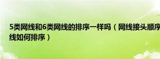 5类网线和6类网线的排序一样吗（网线接头顺序是什么 网线如何排序）