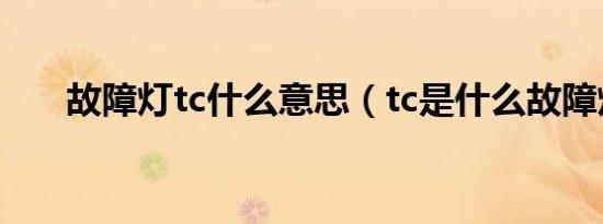 故障灯tc什么意思（tc是什么故障灯）