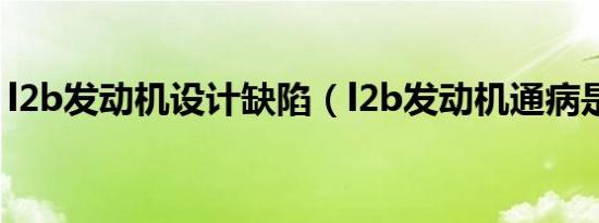 l2b发动机设计缺陷（l2b发动机通病是什么）