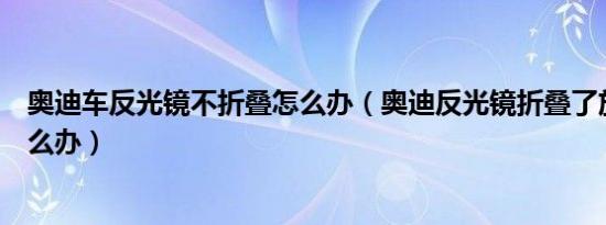 奥迪车反光镜不折叠怎么办（奥迪反光镜折叠了放不出来怎么办）