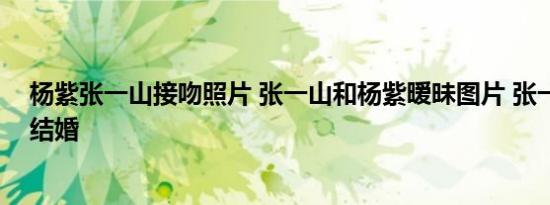 杨紫张一山接吻照片 张一山和杨紫暧昧图片 张一山和杨紫结婚