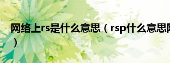 网络上rs是什么意思（rsp什么意思网络用语）