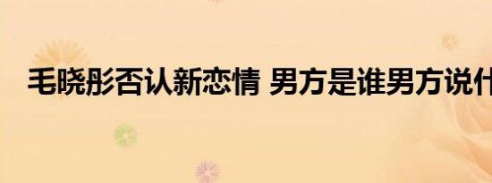 毛晓彤否认新恋情 男方是谁男方说什么了