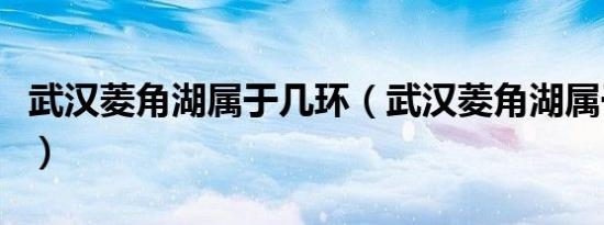 武汉菱角湖属于几环（武汉菱角湖属于哪个区）