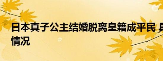 日本真子公主结婚脱离皇籍成平民 具体是啥情况
