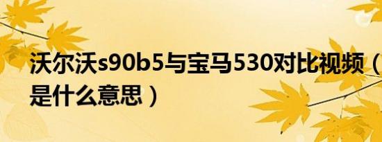 沃尔沃s90b5与宝马530对比视频（宝马b5是什么意思）