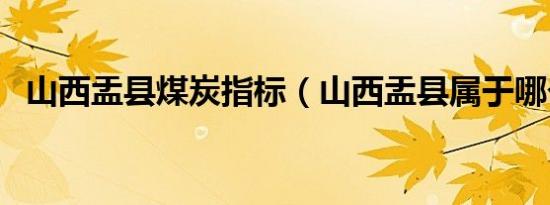 山西盂县煤炭指标（山西盂县属于哪个市）