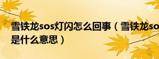雪铁龙sos灯闪怎么回事（雪铁龙sos灯闪烁是什么意思）