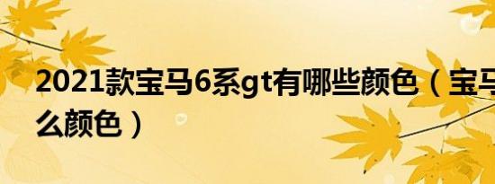 2021款宝马6系gt有哪些颜色（宝马gt有什么颜色）