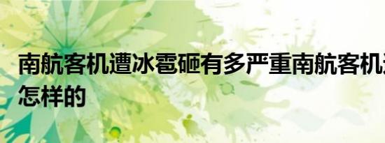 南航客机遭冰雹砸有多严重南航客机遭冰雹砸怎样的