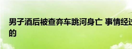男子酒后被查弃车跳河身亡 事情经过是怎样的