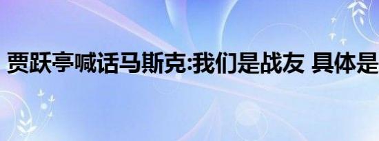 贾跃亭喊话马斯克:我们是战友 具体是啥情况