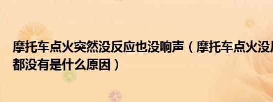 摩托车点火突然没反应也没响声（摩托车点火没反应一点响都没有是什么原因）