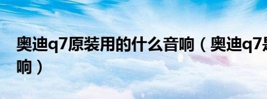 奥迪q7原装用的什么音响（奥迪q7是什么音响）