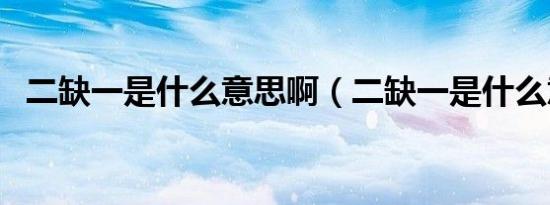 二缺一是什么意思啊（二缺一是什么意思）
