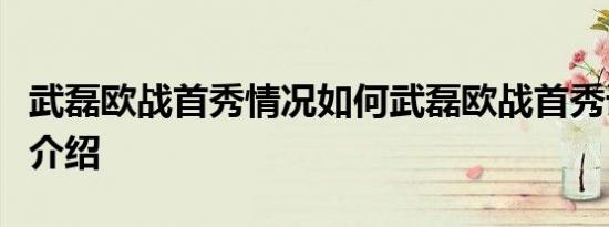 武磊欧战首秀情况如何武磊欧战首秀详情情况介绍