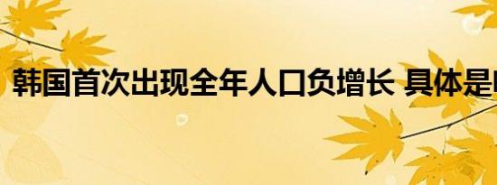 韩国首次出现全年人口负增长 具体是啥情况