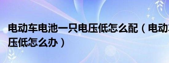电动车电池一只电压低怎么配（电动车电池电压低怎么办）