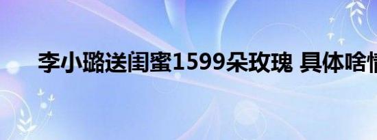 李小璐送闺蜜1599朵玫瑰 具体啥情况