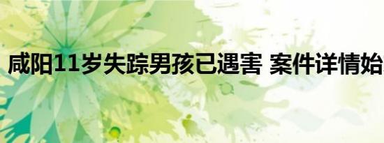 咸阳11岁失踪男孩已遇害 案件详情始末披露
