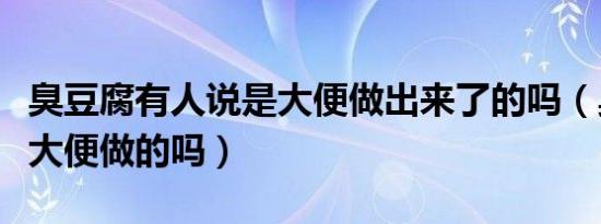 臭豆腐有人说是大便做出来了的吗（臭豆腐是大便做的吗）