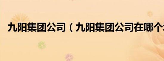 九阳集团公司（九阳集团公司在哪个城市）