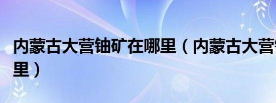 内蒙古大营铀矿在哪里（内蒙古大营铀矿在哪里）