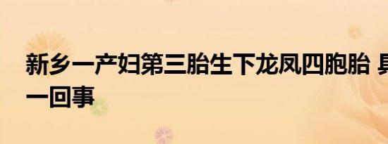 新乡一产妇第三胎生下龙凤四胞胎 具体怎么一回事