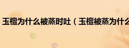 玉檀为什么被蒸时吐（玉檀被蒸为什么不动）
