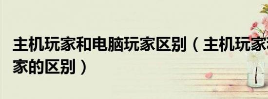 主机玩家和电脑玩家区别（主机玩家和电脑玩家的区别）