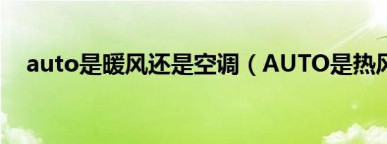 auto是暖风还是空调（AUTO是热风吗）