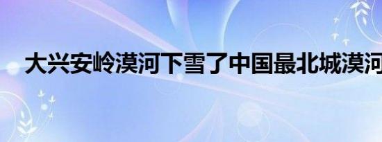 大兴安岭漠河下雪了中国最北城漠河下雪