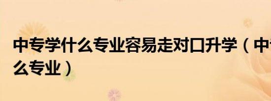 中专学什么专业容易走对口升学（中专有些什么专业）