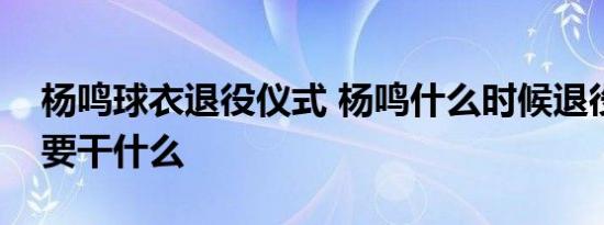 杨鸣球衣退役仪式 杨鸣什么时候退役退役后要干什么