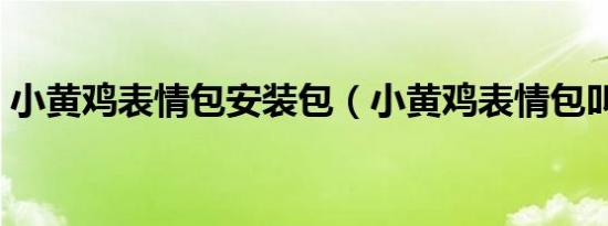 小黄鸡表情包安装包（小黄鸡表情包叫什么）