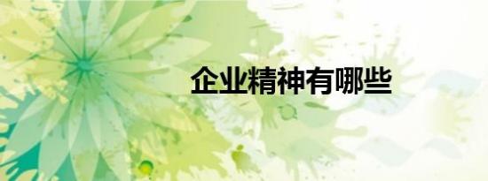 企业精神有哪些
