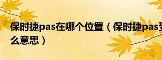 保时捷pas在哪个位置（保时捷pas受限是什么意思）